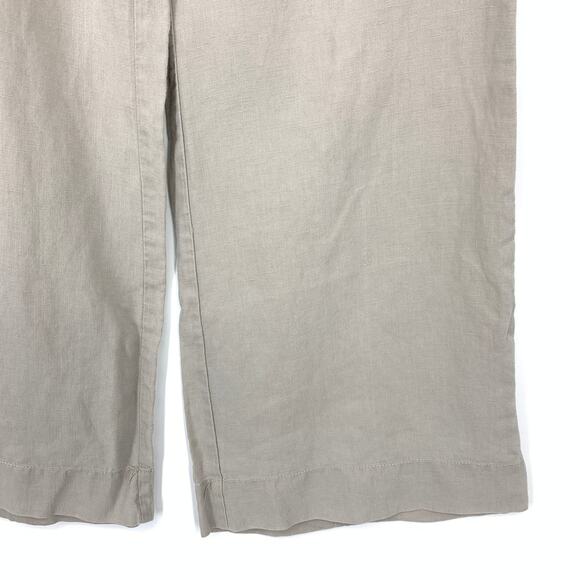 Calvin Klein Wide Leg 100% Linen Casual Pants Womens Size 8 Beige - Picture 4 of 5